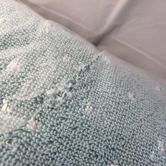 Raine 6 Piece Bath Towel Set Dot Pattern Eggshell Blue New - Picture 5 of 5